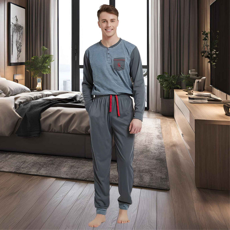 Maximize Comfort with the Best Grey Stripe Loungewear for Men - SaneShoppe