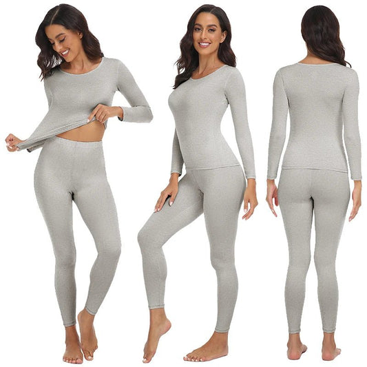 SaneShoppe - Women's Fleece Lined Thermal Underwear Set Soft Top Bottom 2 Pieces.