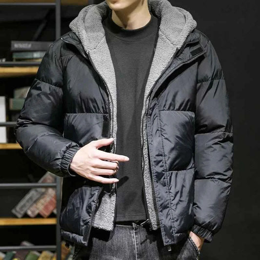 Parka noire à capuche pour homme, veste d'hiver de haute qualité