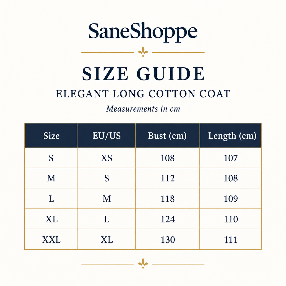 Elevate Your Style with Our Elegant Long Cotton Coat
