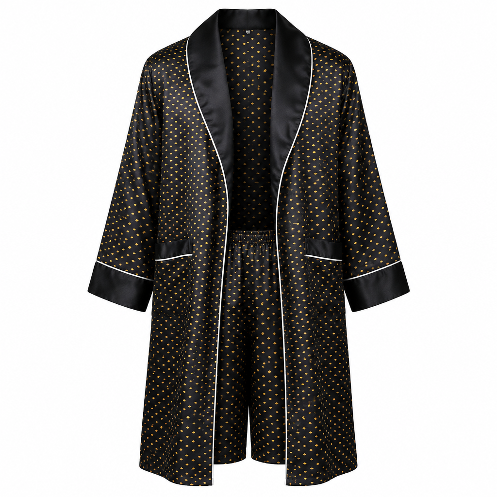 Luxurious Plus Size Men's Silk Robe Set for Ultimate Comfort