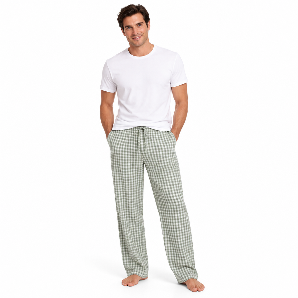 Men's Cotton Plaid Pajama Pants - Comfortable & Stylish Casual Sleepwear
