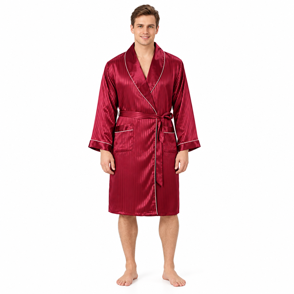 Luxurious Plus Size Men's Silk Robe Set for Ultimate Comfort