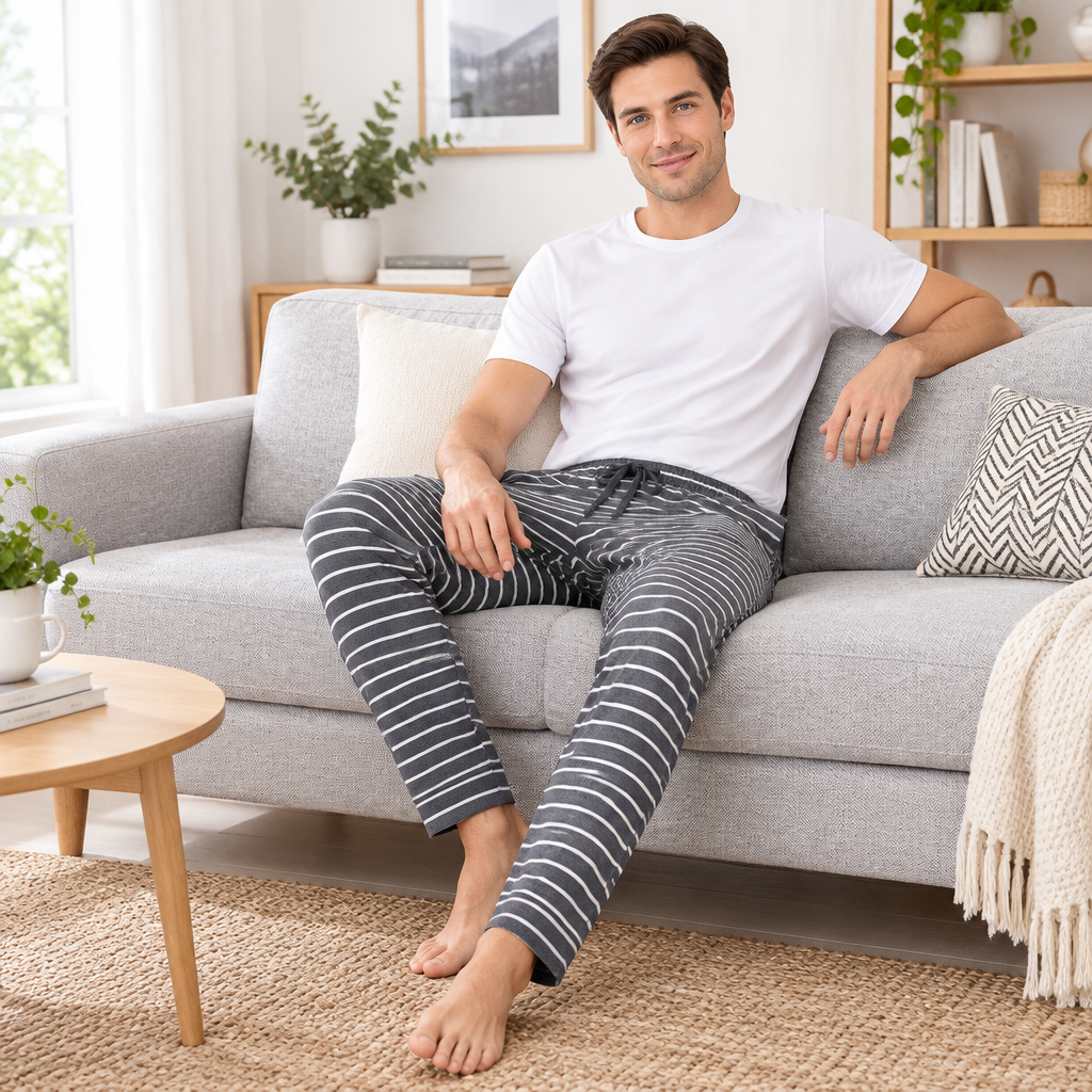 Comfort Meets Style: Men's Casual Cotton Sleeping Pants for Effortless Relaxation