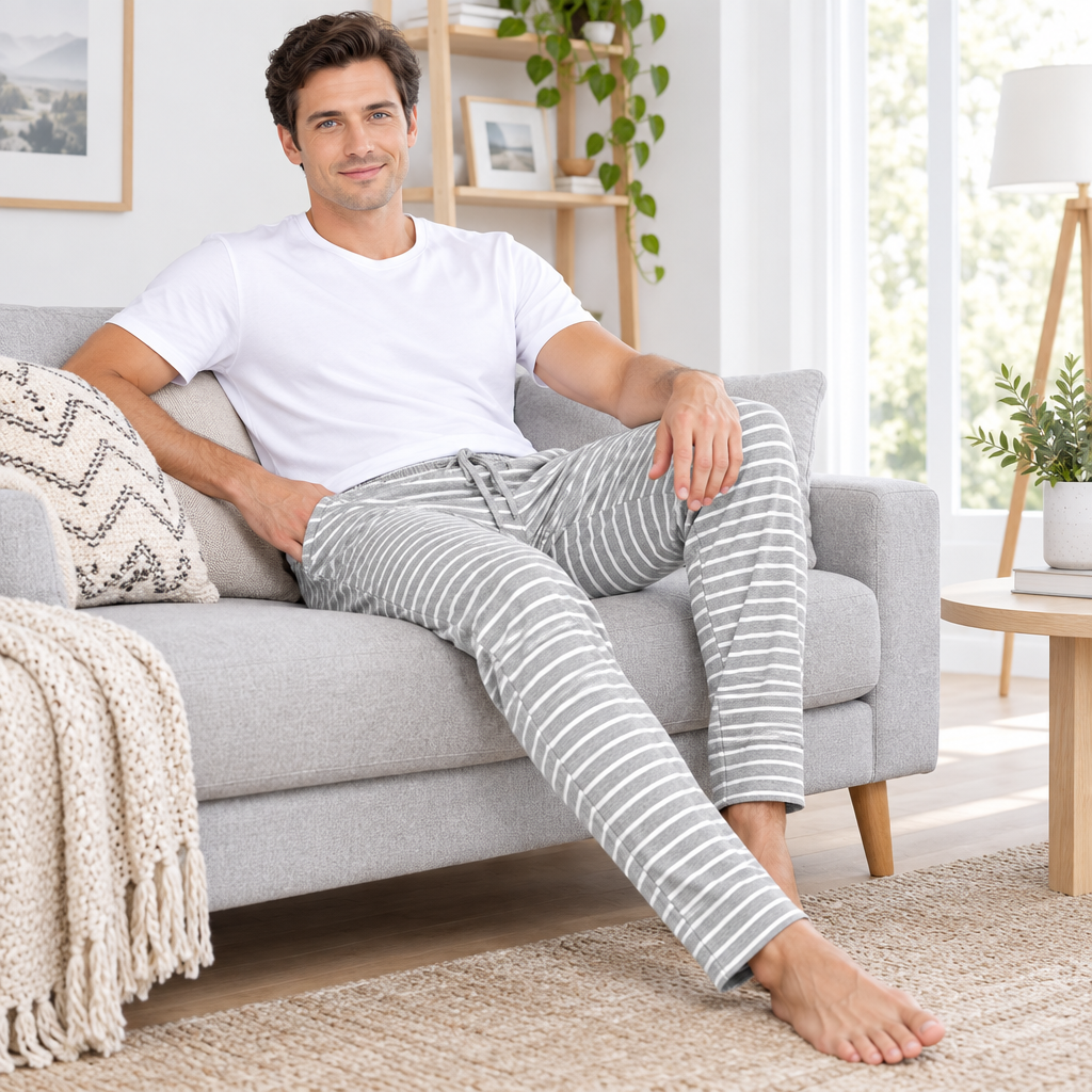 Comfort Meets Style: Men's Casual Cotton Sleeping Pants for Effortless Relaxation