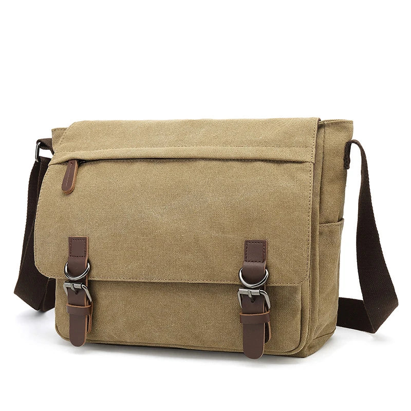 Men's Canvas Crossbody Messenger Bag – Vintage Shoulder Bag