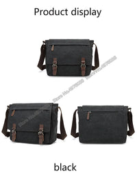 Men's Canvas Crossbody Messenger Bag – Vintage Shoulder Bag