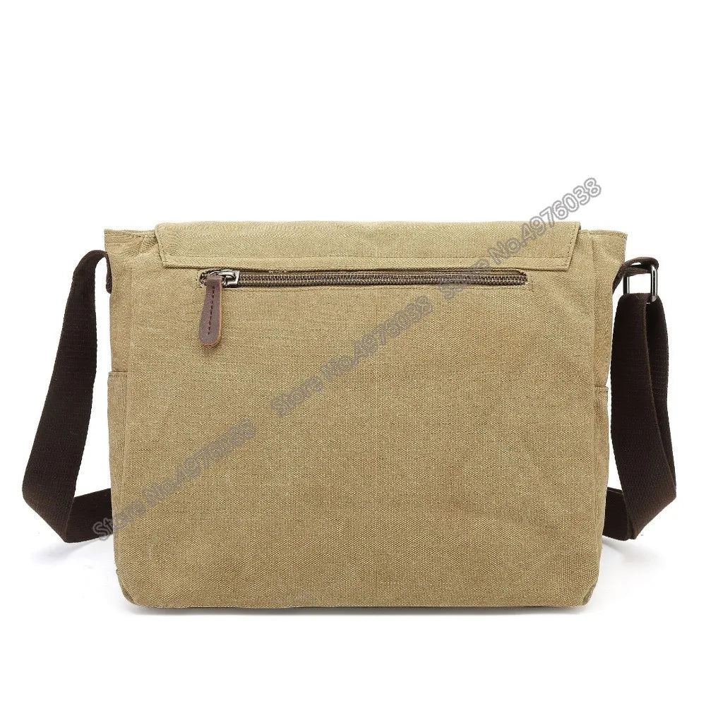 Men's Canvas Crossbody Messenger Bag – Vintage Shoulder Bag