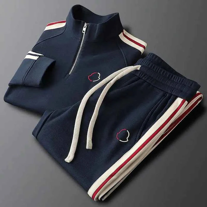 New Fashion Men's Casual Sports Two-Piece Set for Spring Autumn Hoodie Sweatpants Side Stripe Trendy Knit 3D Printed for Winter