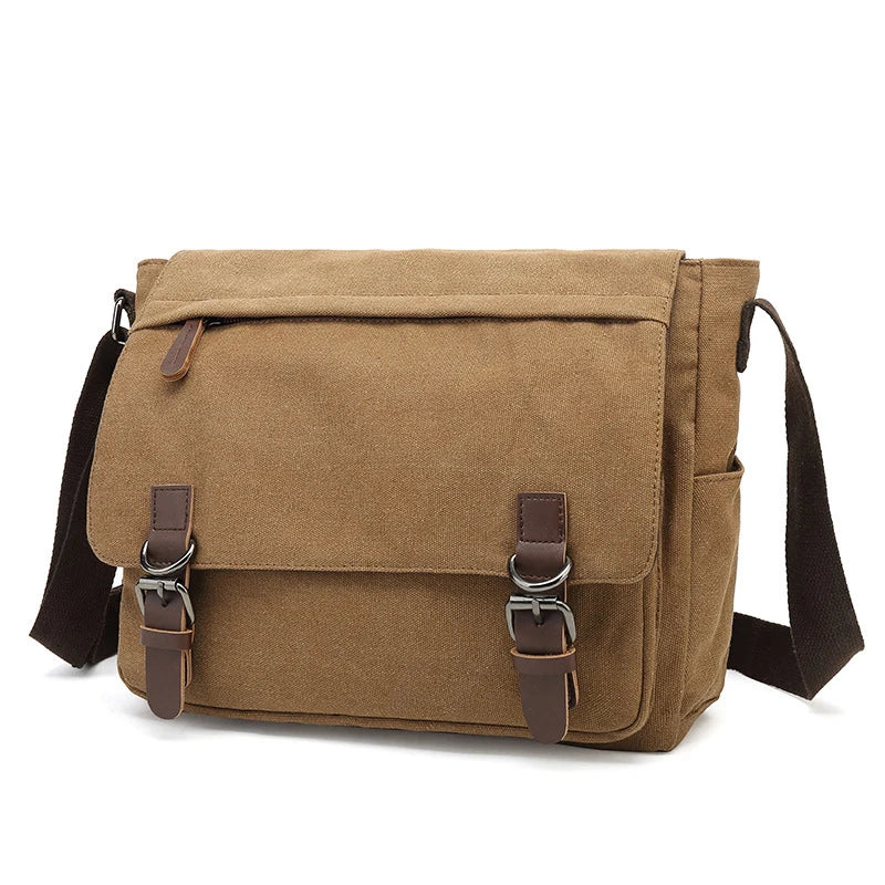 Men's Canvas Crossbody Messenger Bag – Vintage Shoulder Bag