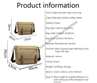 Men's Canvas Crossbody Messenger Bag – Vintage Shoulder Bag