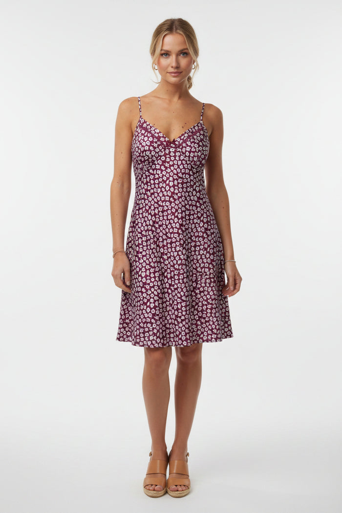 Ladies Satin Chemise Size 8 to 20 in Petit Fleur Print with Faggotting Trim