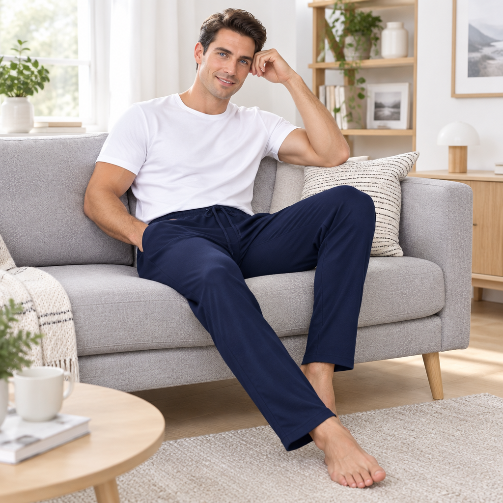 Comfort Meets Style: Men's Casual Cotton Sleeping Pants for Effortless Relaxation