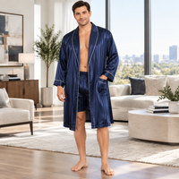 Luxurious Plus Size Men's Silk Robe Set for Ultimate Comfort