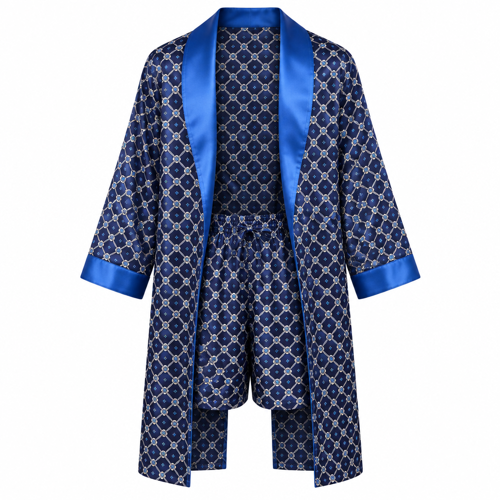 Luxurious Plus Size Men's Silk Robe Set for Ultimate Comfort