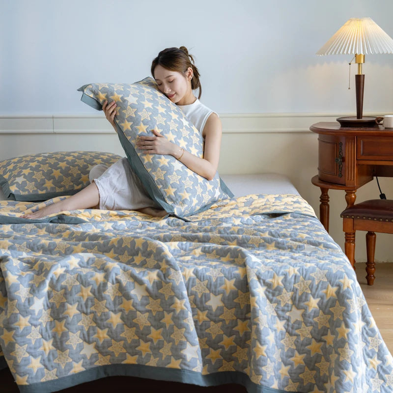 Cozy Up with Our 100% Cotton Bedspread Blanket - Luxurious Retro Charm