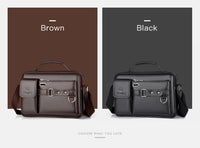 Men's PU Leather Crossbody Messenger Bag – Vintage Shoulder Bag