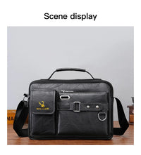 Men's PU Leather Crossbody Messenger Bag – Vintage Designer Style