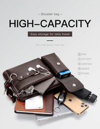 Men's PU Leather Crossbody Messenger Bag – Vintage Designer Style