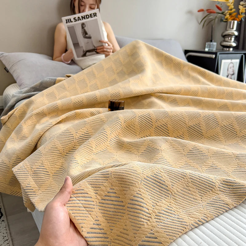 Experience Ultimate Comfort with Our Luxury Cotton Throw Blanket