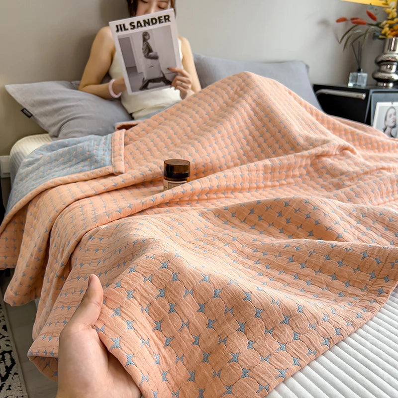 Experience Ultimate Comfort with Our Luxury Cotton Throw Blanket