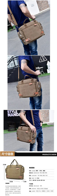 Men's Large Canvas Crossbody Satchel Bag – Travel & Casual Shoulder Bag