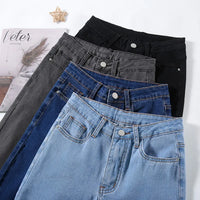 2024 New Stretch Denim Skinny Jeans for Women Hip Lift Casual Slim Fit Trousers in Black Gray Blue