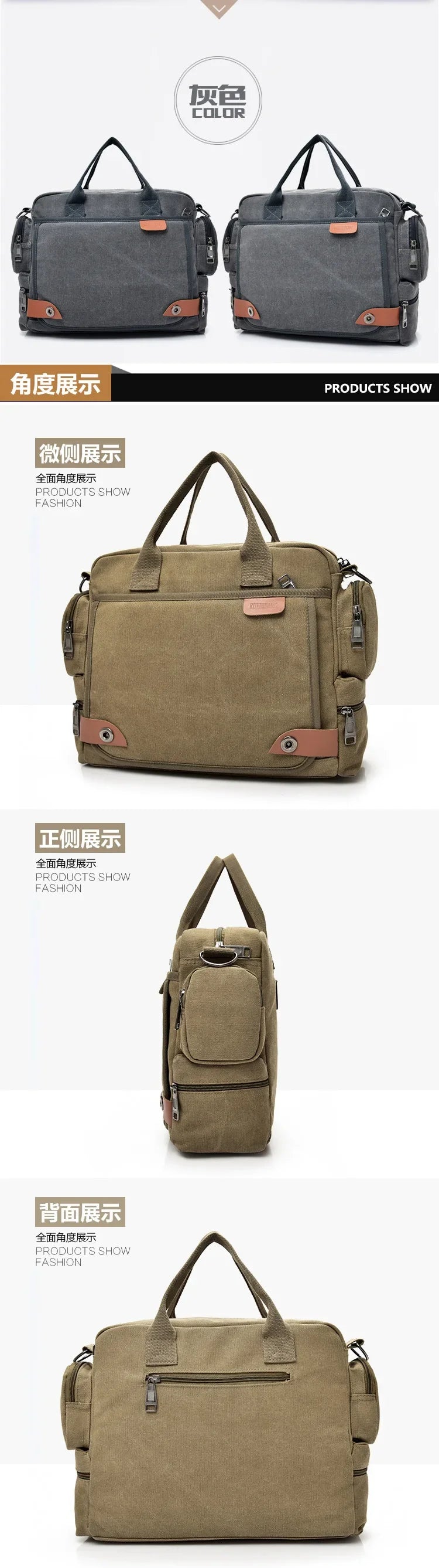 Men's Large Canvas Crossbody Satchel Bag – Travel & Casual Shoulder Bag