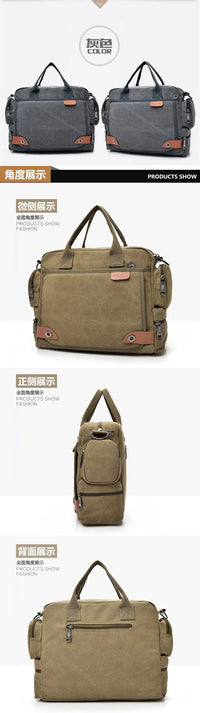 Men's Large Canvas Crossbody Satchel Bag – Travel & Casual Shoulder Bag