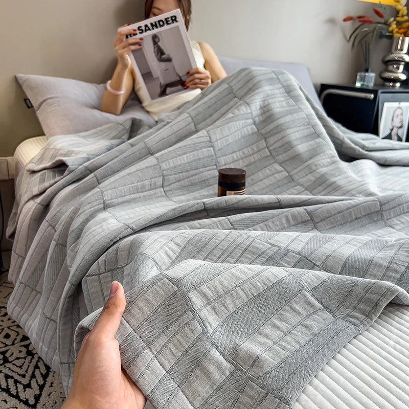 Experience Ultimate Comfort with Our Luxury Cotton Throw Blanket