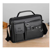 Men's PU Leather Crossbody Messenger Bag – Vintage Designer Style