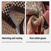 100% Cotton Gauze Towel Blanket Multifunctional Throw for Office Sofa Nap, Bed Sheet Alternative for Adults, Breathable Lightwei