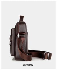 Men's PU Leather Crossbody Messenger Bag – Vintage Designer Style