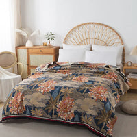 Charming Cotton Floral Bedspread Blanket for Cozy Summer Comfort