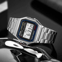 Casio A158WA-1D Retro Classic Small Square Multifunctional Sports Watch LED Digital Display Waterproof Electronic Wristwatch