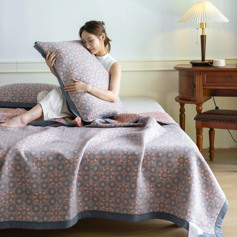 Cozy Up with Our 100% Cotton Bedspread Blanket - Luxurious Retro Charm