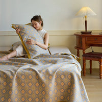 Cozy Up with Our 100% Cotton Bedspread Blanket - Luxurious Retro Charm