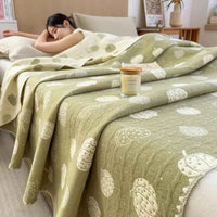 New cotton three-layer yarn towel quilt pure cotton office lunch break blanket sofa cover blanket shawl blanket Xia Liang quilt