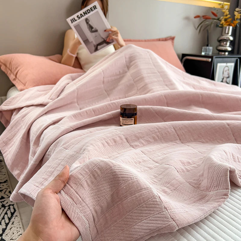 Experience Ultimate Comfort with Our Luxury Cotton Throw Blanket