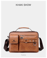 Men's PU Leather Crossbody Messenger Bag – Vintage Designer Style