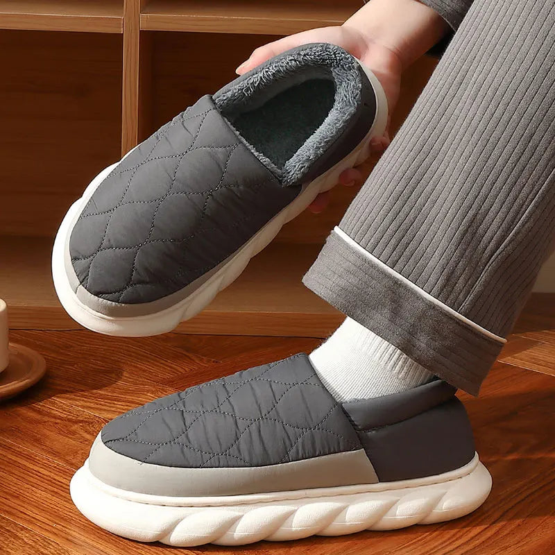 Bebealy Winter Men Slippers - Cozy and Stylish Indoor-Outdoor House Shoes