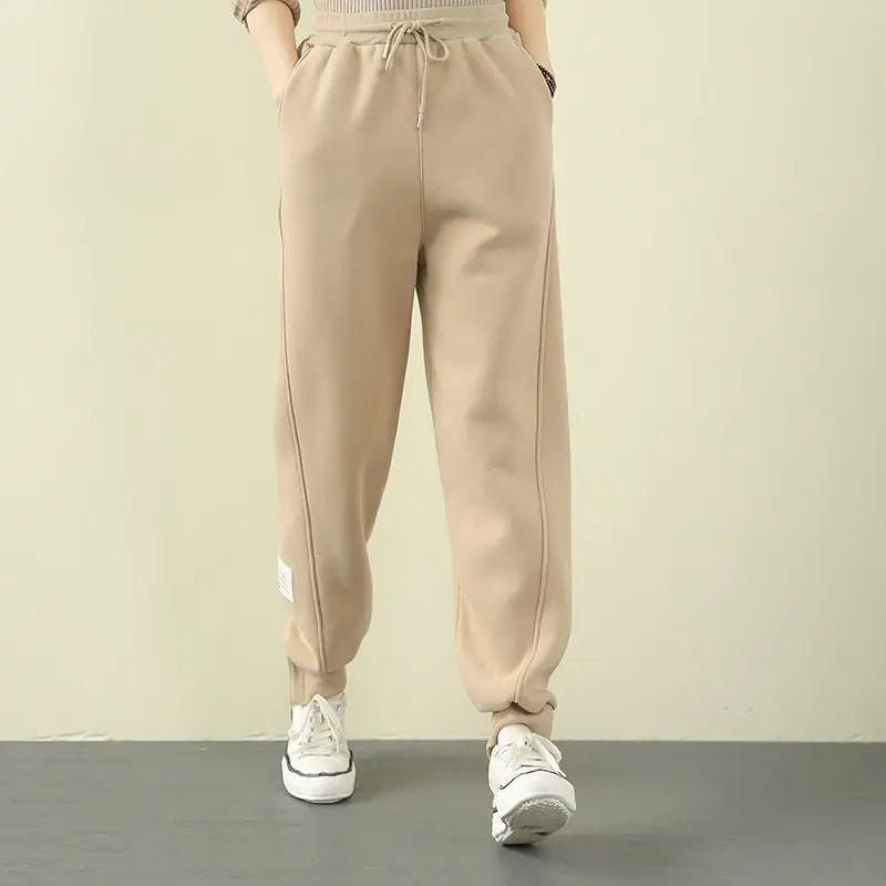 Autumn Winter Loose Woman Trousers Cotton Drawstring Sports Pants for Women Baggy Korean Fashion Sweatpants Chic and Elegant New