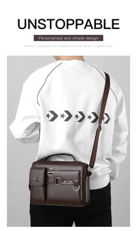 Men's PU Leather Crossbody Messenger Bag – Vintage Designer Style
