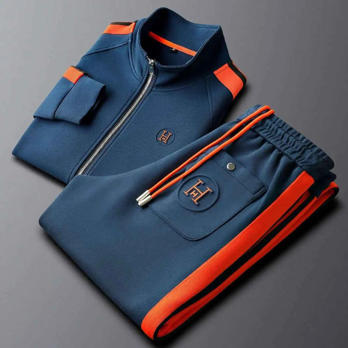 Men Tracksuit Sportswear Set Men's Jacket Trendy ins Embroidered Fashion Men's Jacket Trousers Two-Piece Suit