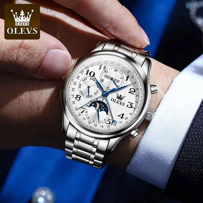 OLEVS 6667 Luxury Brand Men Mechanical Watch Original Digital Moon Phase Waterproof Chronograph Top Sports Men Automatic Watch