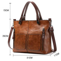 Women's Retro PU Leather Crossbody Handbag Fashion Classical Style Shoulder Purse Casual Daily Bag Large Capacity Tote Simple