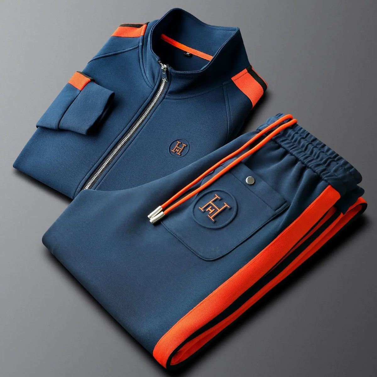 Men Tracksuit Sportswear Set Men's Jacket Trendy ins Embroidered Fashion Men's Jacket Trousers Two-Piece Suit
