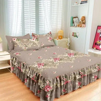 Transform Your Bedroom with Our Floral Bed Skirt Set – Stylish & Protective Bedding