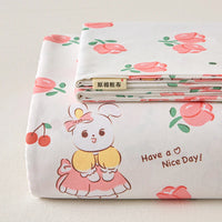 Luxurious 100% Cotton Bed Sheets - Thickened Floral Print for Ultimate Comfort