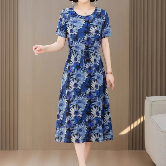 Party Dresses For Women 2026 Plus Size Summer Dress V-Neck Solid short Sleeve  print vintage women clothing